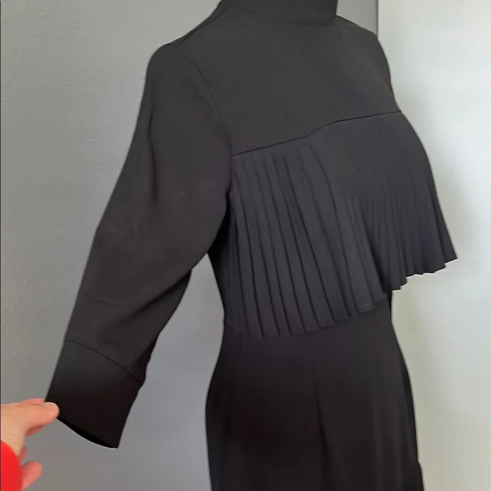 PrettyLittleThing Black Sheath Dress with 3/4 Sleeves and Mock Neck - Picture 10 of 12
